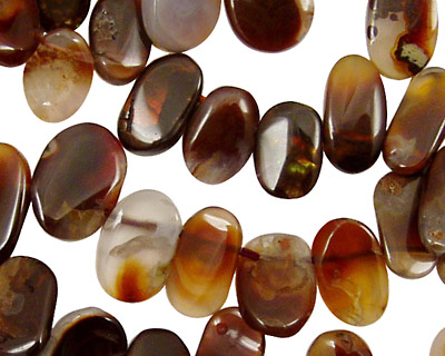 Mexican Fire Agate Polished Pebble Drops 5-9x8-12mm
