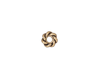 TierraCast Antique Gold (plated) Large Hole Twisted Heishi 2x7mm