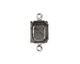 Nunn Design Antique Silver (plated) Octagon Prong Setting 17x9mm