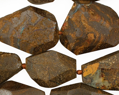 Boulder Opal Faceted Flat Slab 20-30x11-19mm