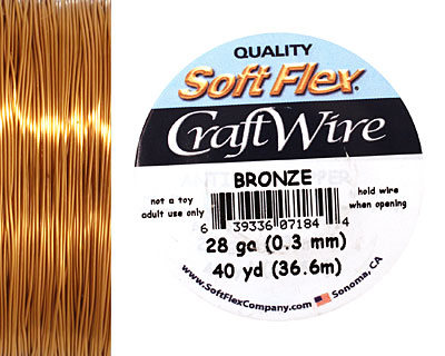 Soft Flex Bronze Craft Wire 28 gauge, 40 yards