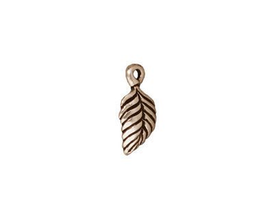 TierraCast Antique Silver (plated) Birch Leaf Charm 7x15mm