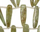 Green Kyanite Spear Drops (small with brown) 5-9x24-40mm