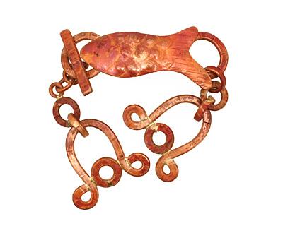 Patricia Healey Copper 3 Strand Fish Toggle 120x15mm, 22mm bar