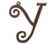 The Lipstick Ranch Rusted Iron Letter Y Pendant 48x52mm