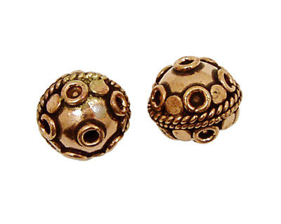 Antique Copper Round with Coins, Circles & Roping 15mm
