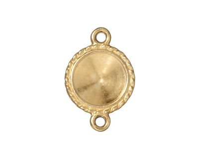 TierraCast Gold (plated) Beaded Round Frame Link 25x17mm