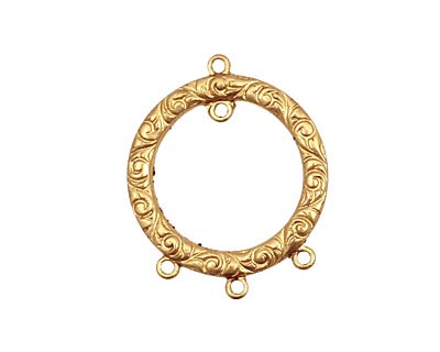 Brass Scrolling Gypsy Hoop w/ Rings Link 21x25mm