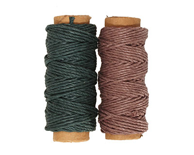 Dark Brown/Forest Green Hemp Twine 20 lb, 29 ft x 2 colors
