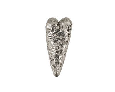 Green Girl Pewter Heart Button 10x24mm