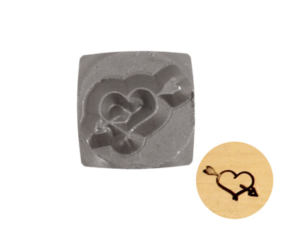 Heart w/ Arrow Metal Stamp 6mm