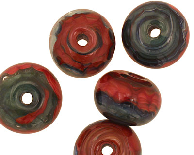 Sea Shore Glass Molten Sky Boro Lampwork Glass 11-13x17-18mm