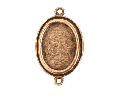 Nunn Design Antique Gold (plated) Traditional Oval Bezel Pendant Link 31x19mm