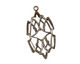 Stampt Antique Pewter (plated) Stained Glass Filigree Drop 17x32mm