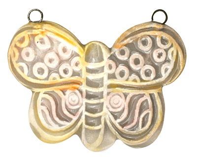 Jangles Ceramic Gray Butterfly Pendant 56x35mm