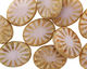Czech Glass Wisteria Picasso Flower Window Oval 17x13mm