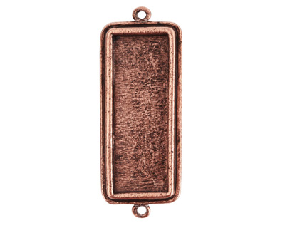 Nunn Design Antique Copper (plated) Traditional Rectangle Bezel Pendant Link 48x18mm