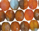 Czech Glass Pumpkin Sky Fire Polished Rondelle 6x9mm