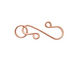 Rose Gold Enameled Copper S Clasp 20x13mm, 8mm ring