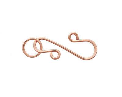 Rose Gold Enameled Copper S Clasp 20x13mm, 8mm ring