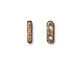 TierraCast Antique Brass (plated) Distressed 2-Hole Bar 3x13mm