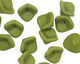 Czech Glass Olive (matte) 3 Petal Bellflower 9x11mm