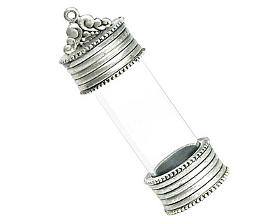 Nunn Design Antique Silver (plated) Glass Keepsake Pendant 59x20mm