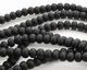 Jet Black Recycled Glass Rondelle 5x6mm