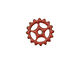 C-Koop Enameled Metal Ruby Red Small Sectioned Gear 16mm