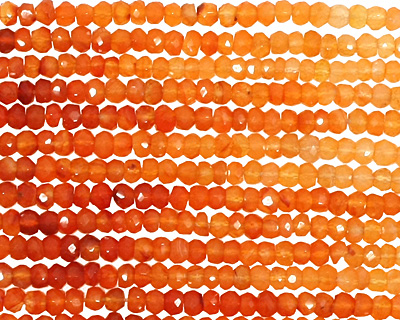 Carnelian (natural-orange) Faceted Rondelle 4mm