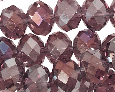Vintage Lavender AB Crystal Faceted Rondelle 14mm