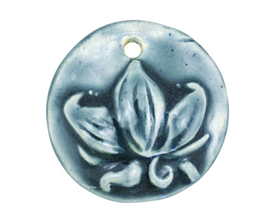 Gaea Ceramic Peacock Lotus Pendant 33-35mm