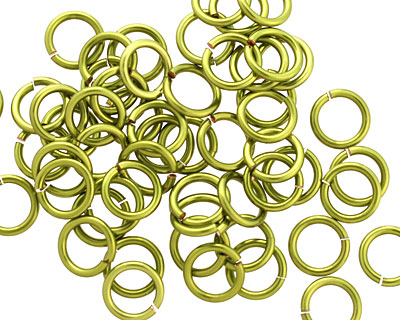 Peridot Enameled Copper Round Jump Ring 7mm, 18 gauge