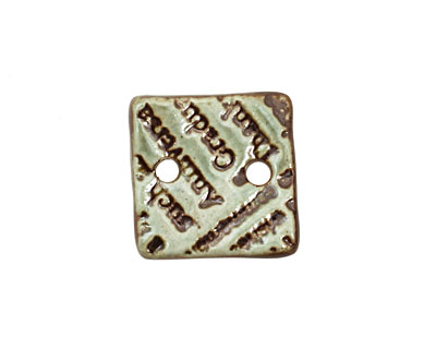 Earthenwood Studio Ceramic Peacock Iron Small Square Text Link 19mm