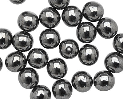 Czech Glass Hematite Round 8mm