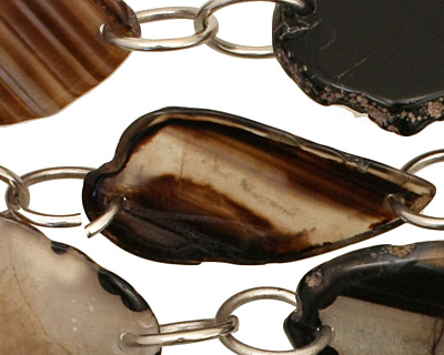 Black Line Agate w/Rings Natural Edge Freeform Faceted Slab 25-53x22-36mm