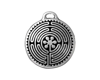 TierraCast Antique Silver (plated) Labyrinth Pendant 23x26mm