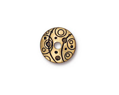 TierraCast Antique Gold (plated) Large Hole Orbit Bead Cap 3x14mm