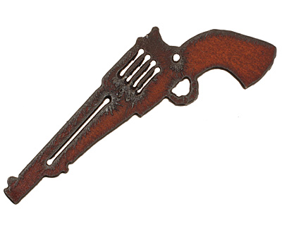 The Lipstick Ranch Rusted Iron Revolver Pendant 36x88mm