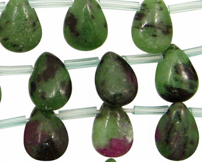 Ruby Zoisite Flat Teardrop 10x15mm