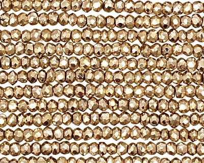 Golden Pyrite Faceted Rondelle 3mm
