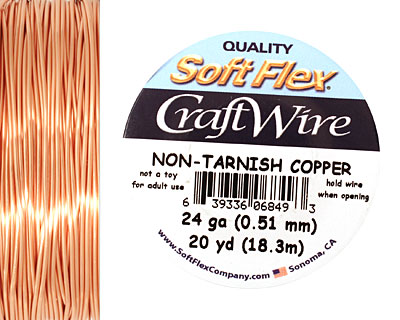Soft Flex Non-Tarnish Copper Craft Wire 24 gauge, 20 yards
