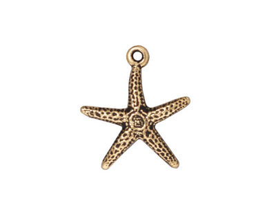 TierraCast Antique Gold (plated) Starfish Charm 17x20mm