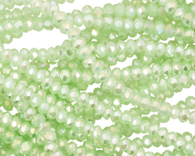 Mint AB Crystal Faceted Rondelle 3mm
