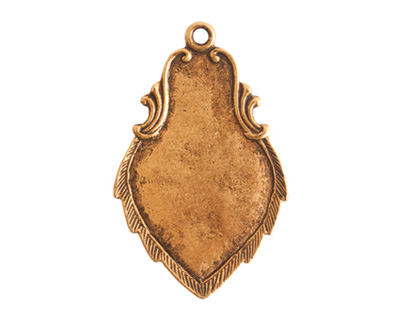 Nunn Design Antique Gold (plated) Ornate Flat Regiment Tag 23x36mm