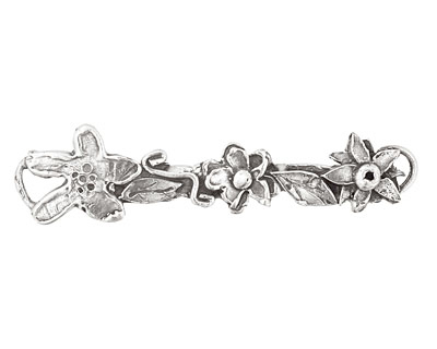 Rustic Charms Sterling Silver Multi Flower Link 54x13mm