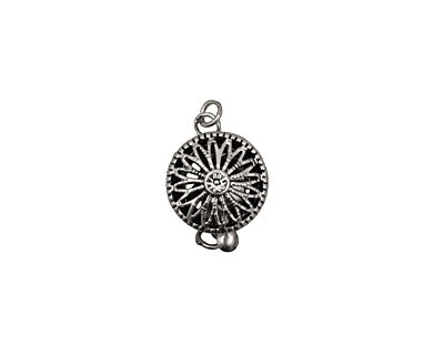 Antique Silver (plated) Filigree Box Clasp 17x10mm
