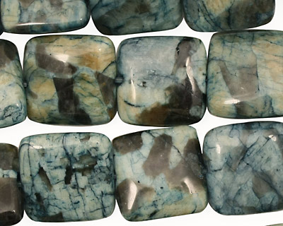 Mystic Blue Feldspath Puff Square 15mm