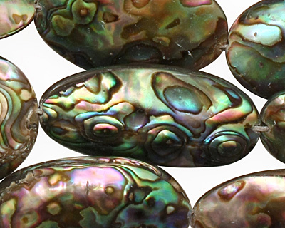 Abalone Freeform Puff Oval 24-28x15-18mm