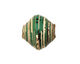African Paper (green, white, w/black) Bicone 20x21-22mm